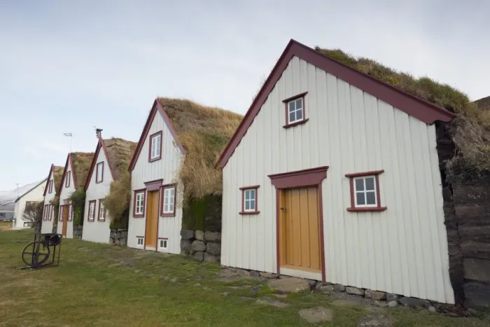 Framed Print : Turf roof houses at Laufas, Iceland, Polar Regions Framed Print : Turf roof houses at Laufas, Iceland, Polar Regions