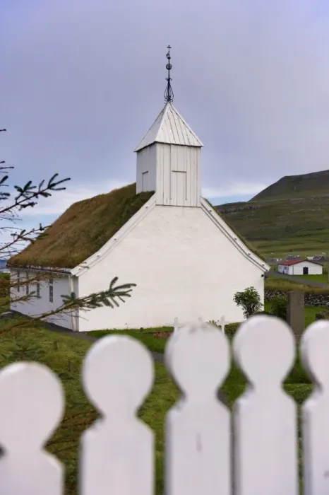 Framed Print : Turf-roofed church at Husavik, Sandoy, Faroe Islands (Faroes), Denmark, Europe Framed Print : Turf-roofed church at Husavik, Sandoy, Faroe Islands (Faroes), Denmark, Europe