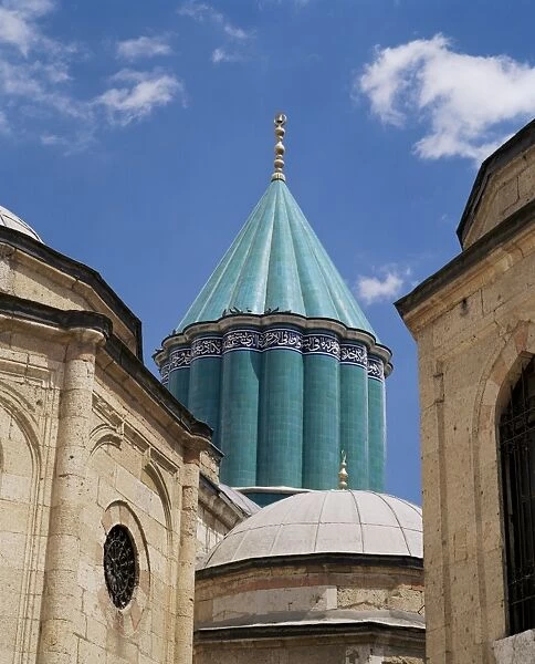 Turquoise cupola of Mevlana Museum