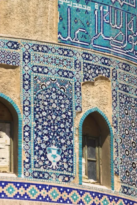 Framed Print : Detail of turquoise glazed tiles on late Timurid style Shrine of Khwaja Abu Nasr Parsa Framed Print : Detail of turquoise glazed tiles on late Timurid style Shrine of Khwaja Abu Nasr Parsa
