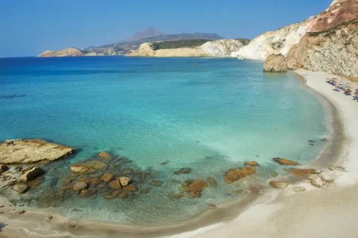 Framed Print : Turquoise sea, Firiplaka Beach, Milos, Cyclades Islands, Greek Islands