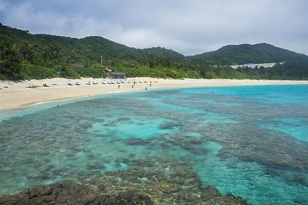 Turquoise waters on Furuzamami Beach, Zamami Island, Kerama Islands, Okinawa, Japan, Asia