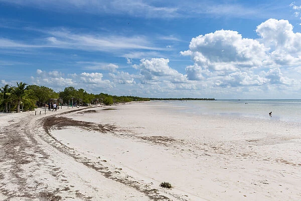 Turquoise waters and white sands of Holbox island, Yucatan, Mexico, North America