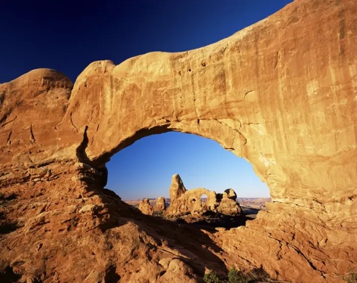 Framed Print : Turret Arch through North Window at sunrise Framed Print : Turret Arch through North Window at sunrise