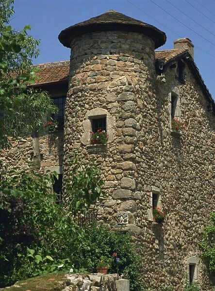 Turret of a village house in Le Crozet, Loire, Rhone-Alpes, France, Europe