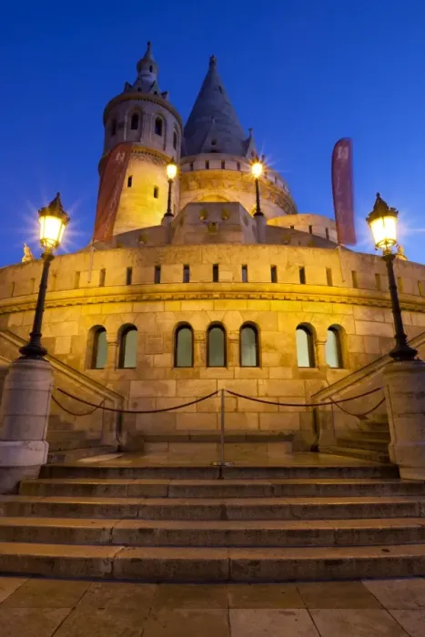 Framed Print : Turrets of Fishermens Bastion (Halaszbastya) at night, Buda, Budapest, Hungary, Europe Framed Print : Turrets of Fishermens Bastion (Halaszbastya) at night, Buda, Budapest, Hungary, Europe