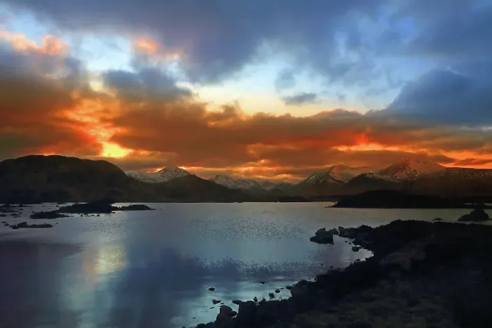 Framed Print : Twilight, Rannoch Moor, Highland, Scotland, United Kingdom Framed Print : Twilight, Rannoch Moor, Highland, Scotland, United Kingdom