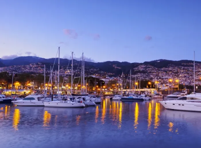 Framed Print : Twilight view of the Marina do Funchal, Funchal, Madeira, Portugal, Atlantic, Europe Framed Print : Twilight view of the Marina do Funchal, Funchal, Madeira, Portugal, Atlantic, Europe