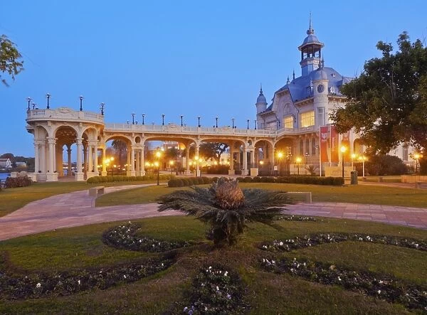 Twilight view of the Municipal Museum of Fine Art, Tigre, Buenos Aires Province, Argentina