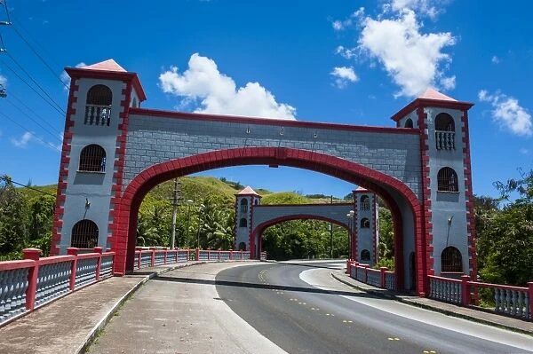 Twin stone arches in the Spanish Bridge, Umatac, Guam, US Territory, Central Pacific, Pacific