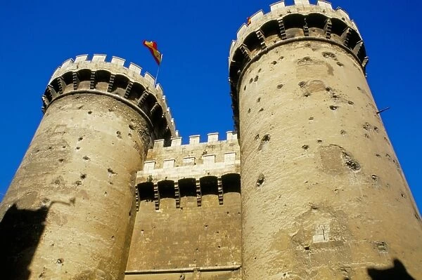 Twin towered stone gates of Torres de Quart