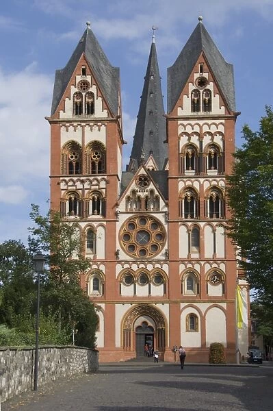 The twin towers of the Cathedral at Limburg, Germany, Europe