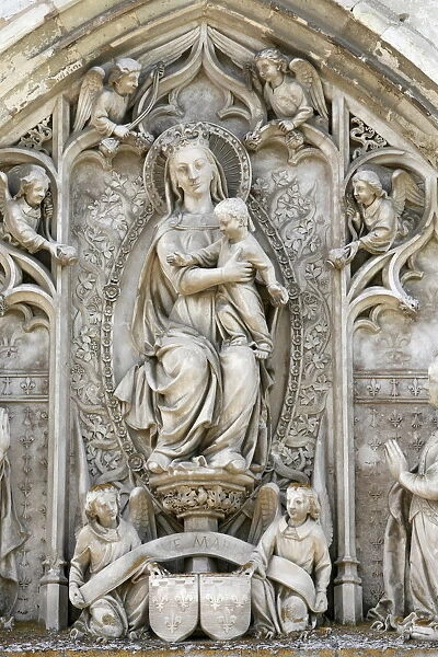 Tympanum of Virgin and child, Amboise Castle Chapel, Amboise, Indre-et-Loire, France