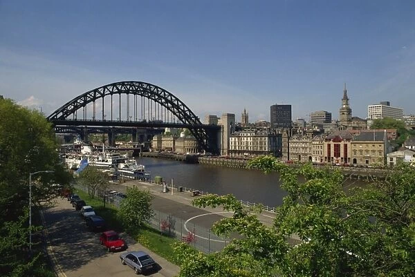 The Tyne Bridge and Newcastle skyline from Gateshead, Tyne and Wear, England