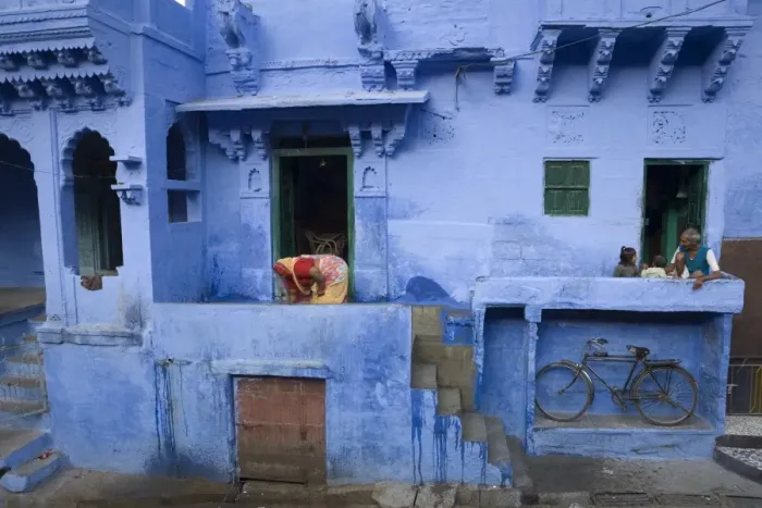 Framed Print : Typical blue architecture, Jodhpur, Western Rajasthan, India, Asia Framed Print : Typical blue architecture, Jodhpur, Western Rajasthan, India, Asia