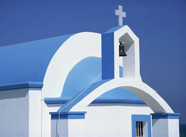 Detail from a typical blue and white church