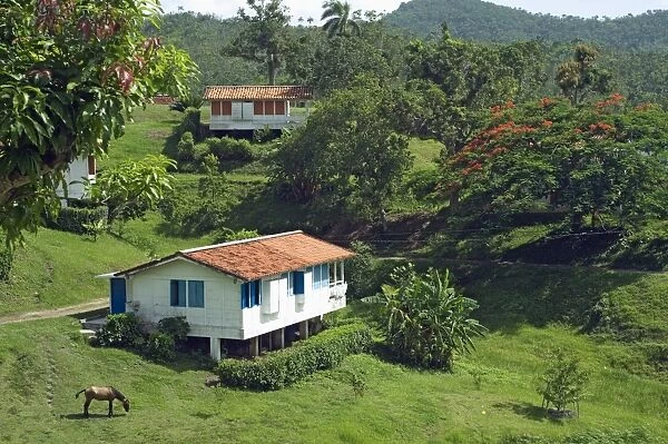 Typical bungalows in the mountain community and tourist centre of Las Terrazas
