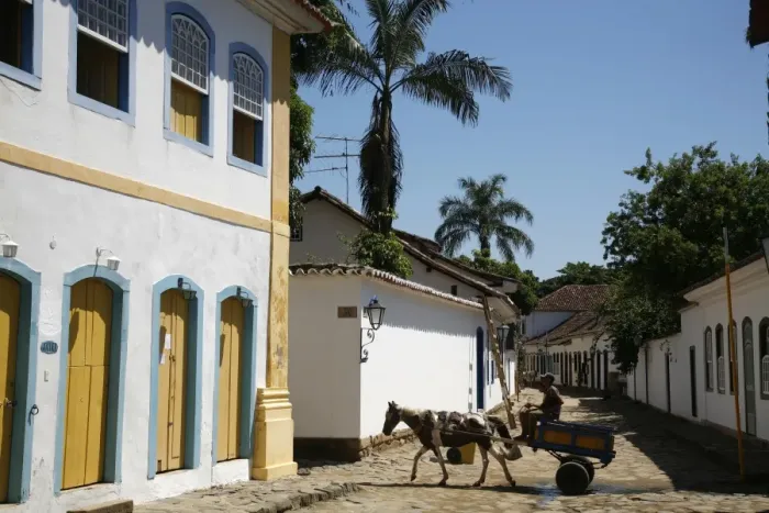 Framed Print : Typical colonial houses in the historic part of Parati, Rio de Janeiro State, Brazil, South America Framed Print : Typical colonial houses in the historic part of Parati, Rio de Janeiro State, Brazil, South America