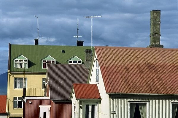 Typical colourful corrugated buildings which are a