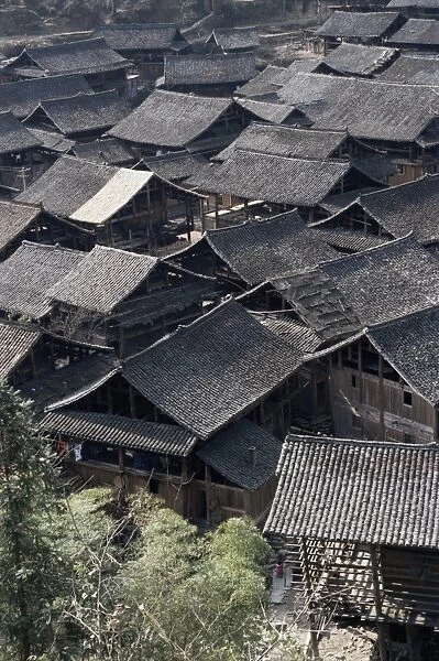 Typical Dong village near Rongjiang, Guizhou, China, Asia