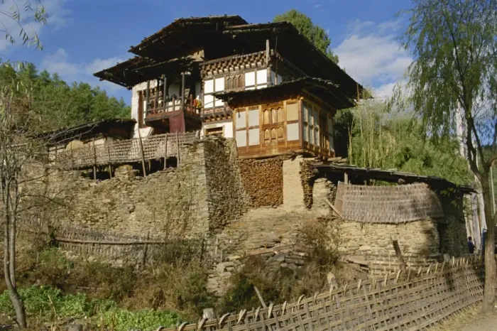 Framed Print : Typical farmhouse, Bumthang, Bhutan, Asia Framed Print : Typical farmhouse, Bumthang, Bhutan, Asia