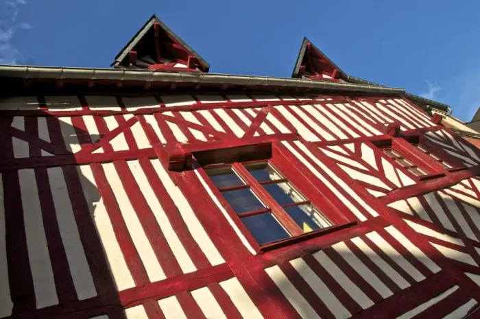 Framed Print : Typical half timbered Norman house, Honfleur, Calvados, Normandy, France, Europe