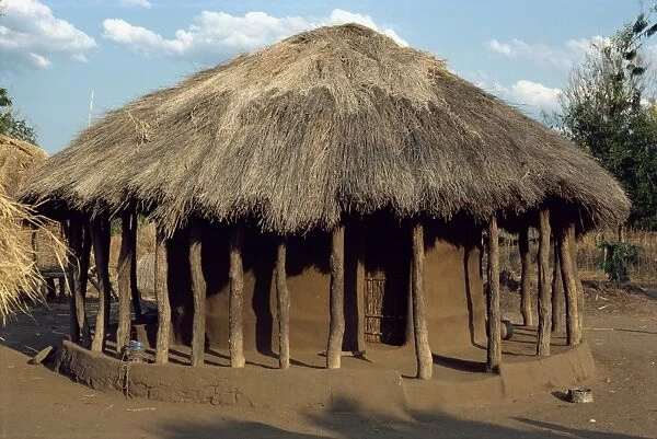 Typical house in village, Zambia, Africa