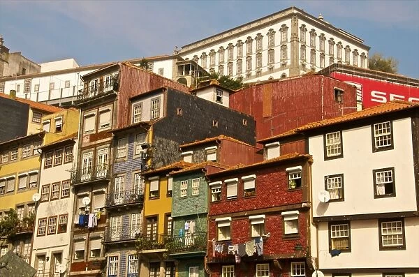 Typical houses in the Ribeira quarter, Oporto, Portugal, Europe