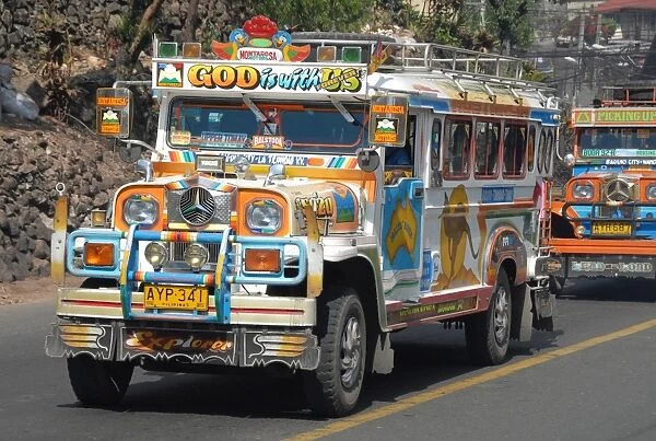 Typical painted jeepney (local bus), Baguio, Cordillera, Luzon, Philippines