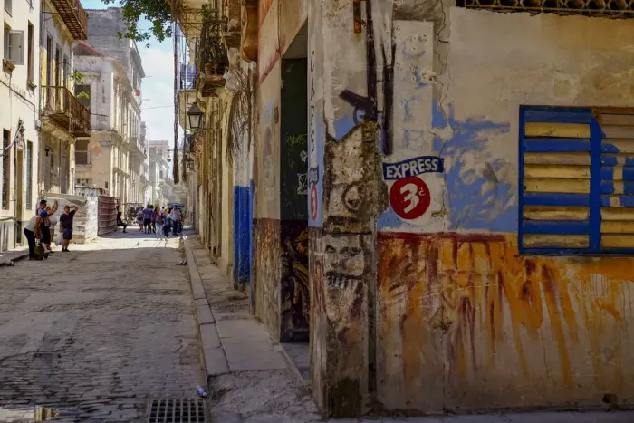 Framed Print : Typical street, Havana, Cuba, West Indies, Central America Framed Print : Typical street, Havana, Cuba, West Indies, Central America
