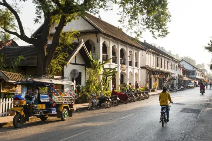 Framed Print : Typical street sscene, Luang Prabang, Laos, Indochina, Southeast Asia, Asia Framed Print : Typical street sscene, Luang Prabang, Laos, Indochina, Southeast Asia, Asia