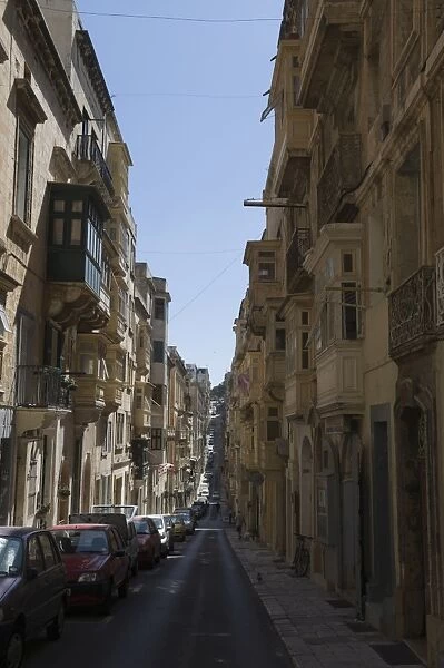 Typical street, Valletta, Malta, Europe