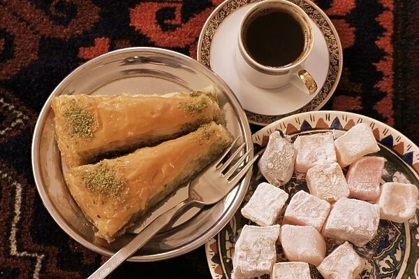 Typical Turkish desserts of baklava
