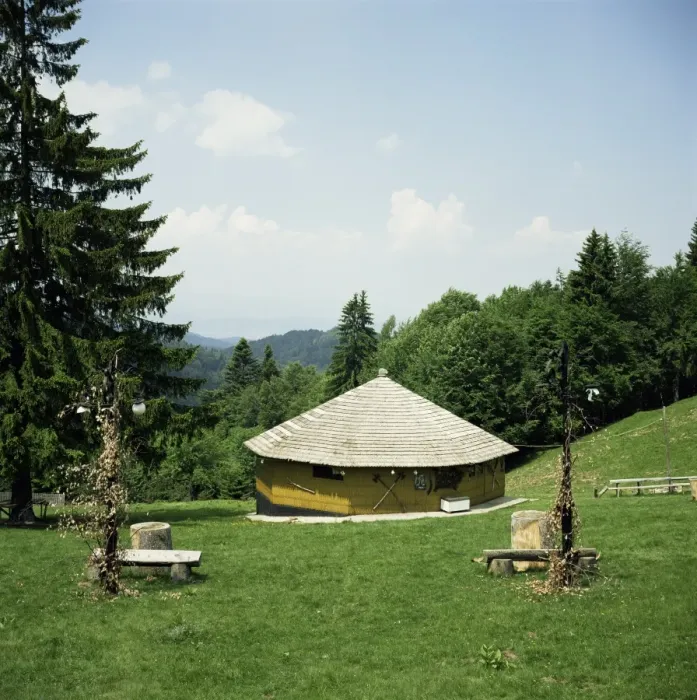 Framed Print : Typical wooden mountain dwelling, Bucegi Mountains, Romania, Europe