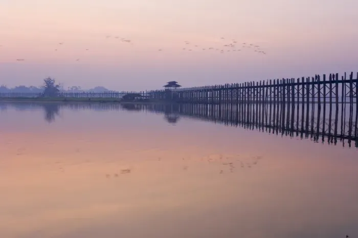 Framed Print : U Beins Bridge across Thaungthaman Lake, at 1. 2 km long the worlds longest teak bridge Framed Print : U Beins Bridge across Thaungthaman Lake, at 1. 2 km long the worlds longest teak bridge