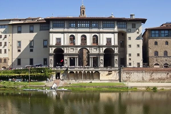 Uffizi Gallery and Arno river, UNESCO World Heritage Site, Florence, Tuscany