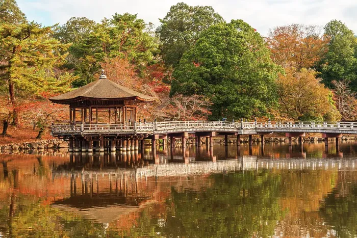 Framed Print : Ukimido Pavilion reflecting in calm pond with autumnal surroundings, Nara, Honshu, Japan Framed Print : Ukimido Pavilion reflecting in calm pond with autumnal surroundings, Nara, Honshu, Japan