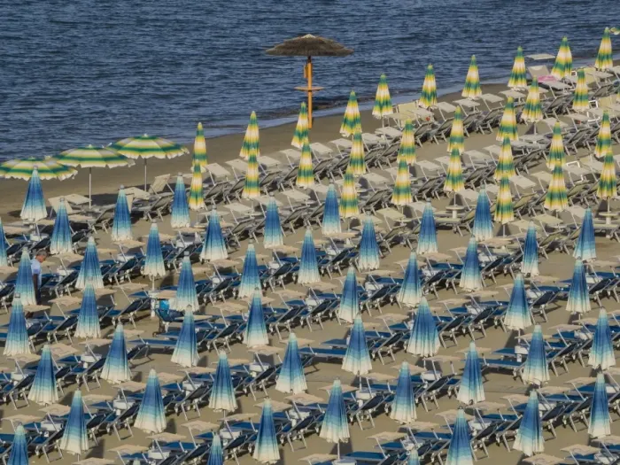 Framed Print : Umbrellas on the beach, Gatteo a Mare, Region of Emilia Romana, Adriatic Sea, Italy Framed Print : Umbrellas on the beach, Gatteo a Mare, Region of Emilia Romana, Adriatic Sea, Italy