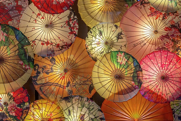 Umbrellas in Kuanxiangzi Alley, Chengdu, Sichuan Province, Peoples Republic of China