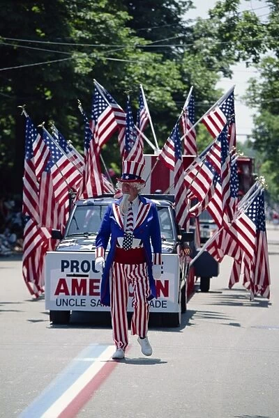 Uncle Sam leading Bristols famous 4th of July parade
