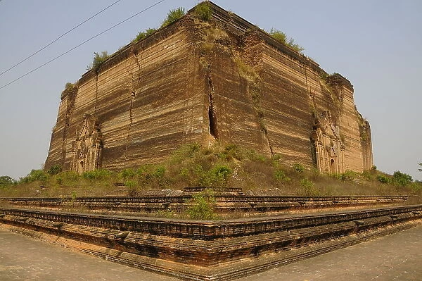 Uncompleted pagoda of Mingun, near Mandalay, Sagaing District, Myanmar, Asia