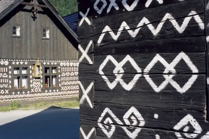 Framed Print : Unique decoration of houses based on patterns used Framed Print : Unique decoration of houses based on patterns used