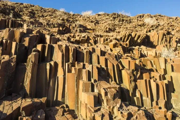 Framed Print : Unusual Organ Pipes monument, Twyfelfontein, Namibia, Africa