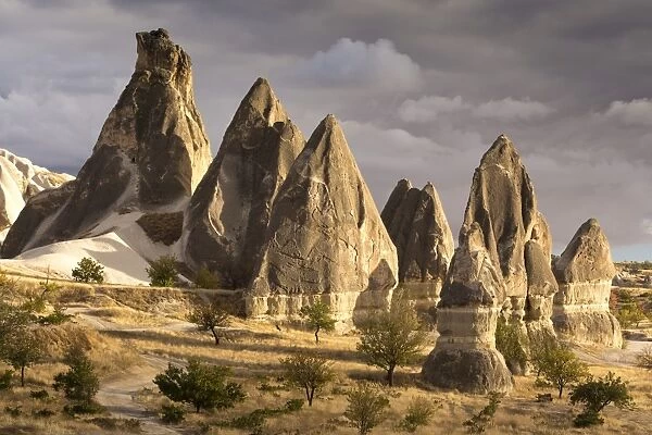 Unusual rock formations in the Rose Valley, Cappadocia, Anatolia, Turkey, Asia Minor, Eurasia