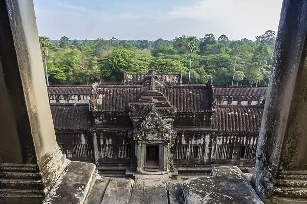 Upper terrace at Angkor Wat, Angkor, UNESCO World Heritage Site, Siem Reap Province, Cambodia, Indochina, Southeast Asia, Asia