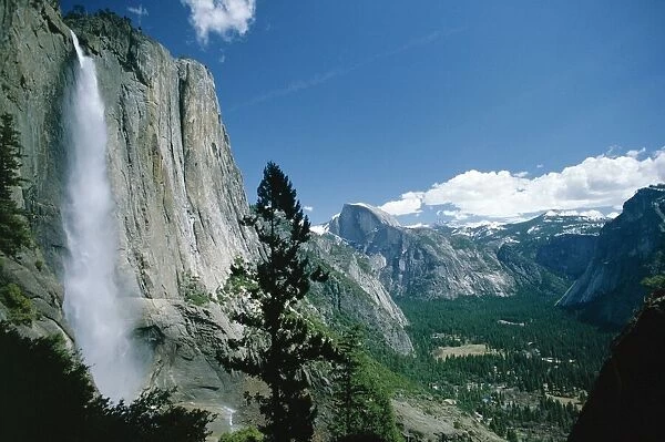 Upper Yosemite Falls cascades down the sheer granite