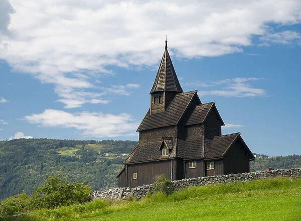 The Urnes Stave Church in Urnes, UNESCO World Heritage Site, on Sogne Fjord, Vestlandet