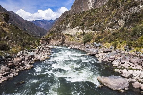 Urubamba River at the start of the Inca Trail, Cusco Region, Peru, South America