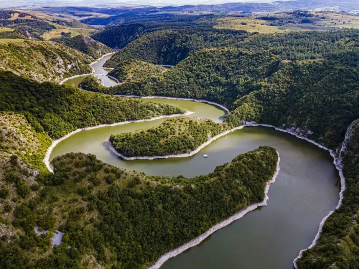Framed Print : Uvac River meandering through the mountains, Uvac Special Nature Reserve, Serbia, Europe Framed Print : Uvac River meandering through the mountains, Uvac Special Nature Reserve, Serbia, Europe