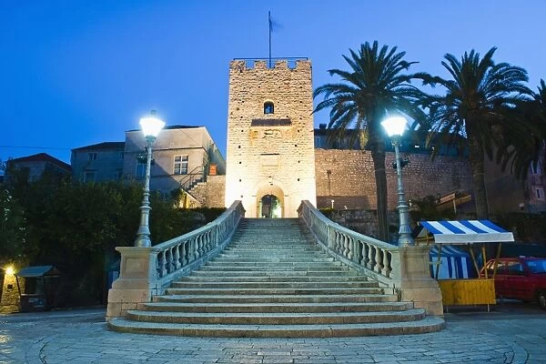 Valeki Revelin, the entrance to the Historic Town of Korcula, Korcula Island, Dalmatian Coast, Croatia, Europe